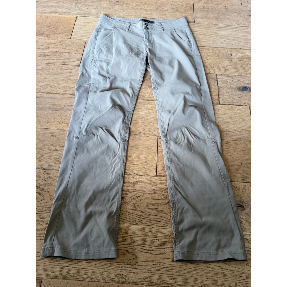 Prana Halle Hiking Pants 4 Gray Excellent Roll Up Leg Straight Outdoor (2013)